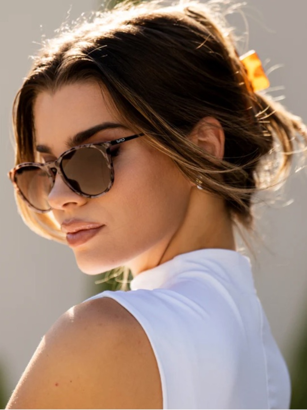 DREW Polarized Tortoiseshell Frame Sunglasses